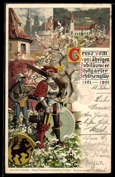 Ganzsachen: Litho Stuttgart, 400 jähriges Jubiläum – Gebraucht aus Berlin von bartko-reher