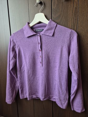 Bianco & Blu: 100% Merinowolle Shirt – Gr. XS