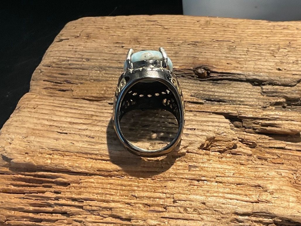 Ringe: Design Ring in Sterlingsilber mit grossem Larimar, Gr. 55.5 – Gebraucht aus Luzern von S.Kern01 6
