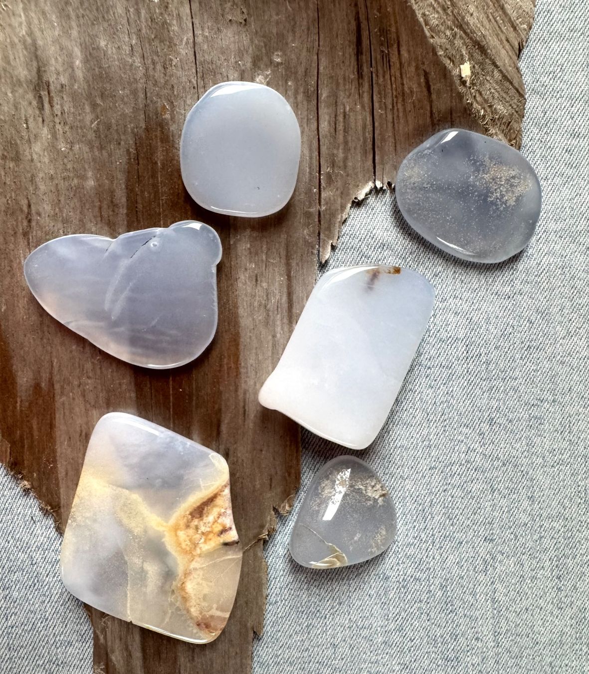 Edelsteine: Calzedon.    Scheiben  top Sammlung.  wunderschön poliert – Neu und originalverpackt aus Leuggern von gemshow