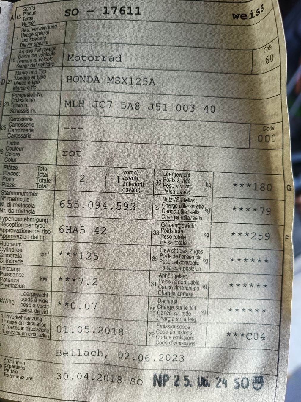 Honda Route: Honda MSX 125 – D'occasion à Günsberg par Dingdeling 5