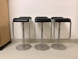 Barhocker La Palma 3er Set schwarz Metall Stahl Fuss