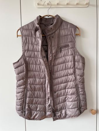 Schicke Steppweste/Gilet von Clarina Collection, Taupe / 36