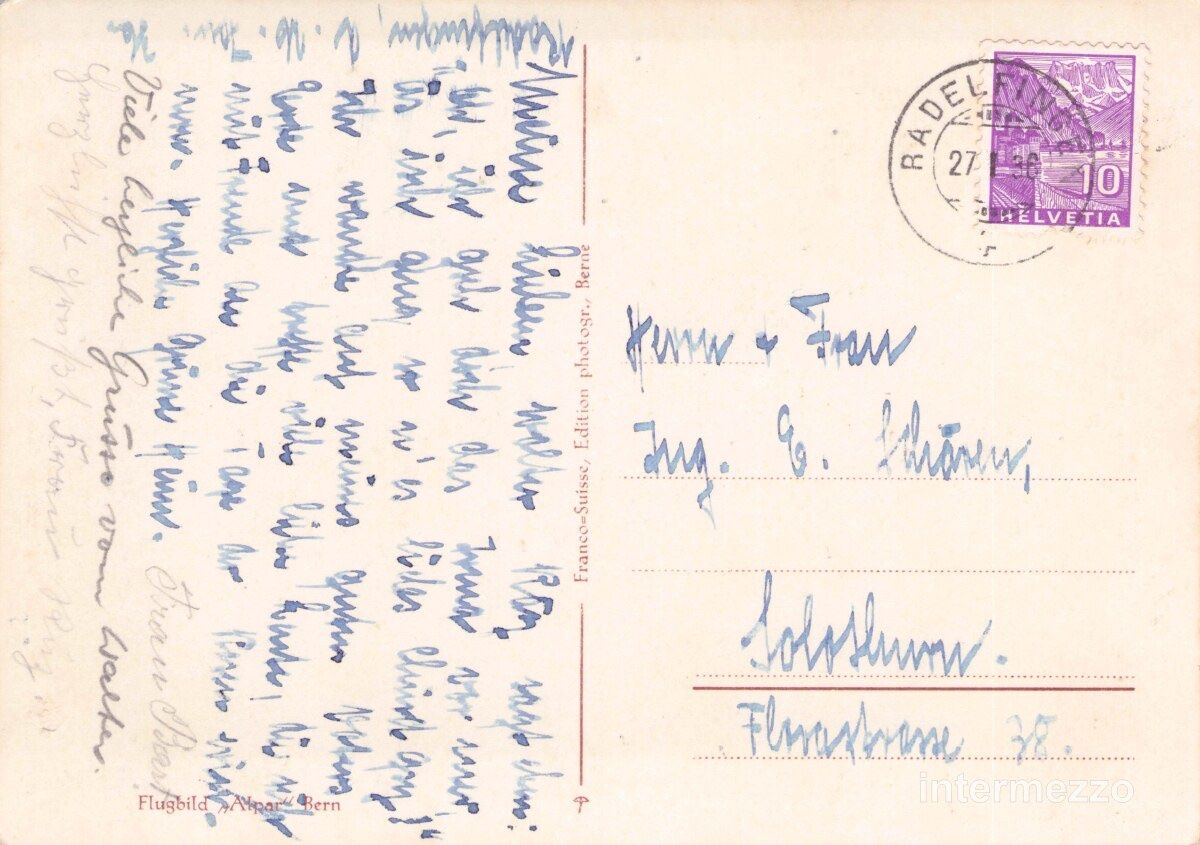 Cartoline postali: Radelfingen BE // Flugbild Dorf Seeland – Usato da Basel venduto da intermezzo12 1