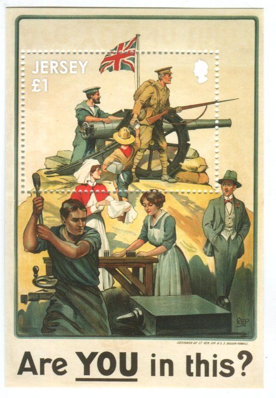 Alle Briefmarken: Block "1 Weltkrieg". Jersey – Neu und originalverpackt aus Basel von Butsch5