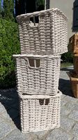 Lot de 3 petits paniers en osier blanc