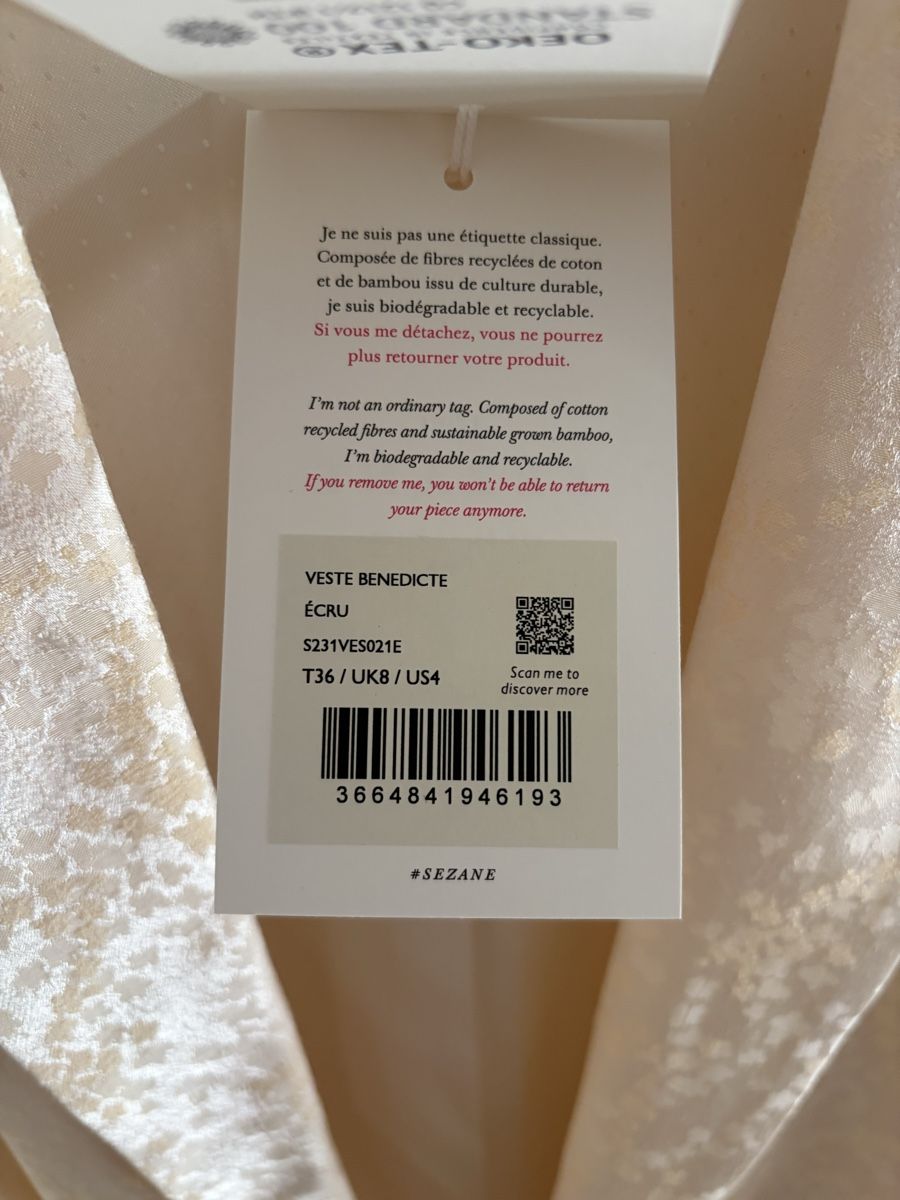 Sezane Giacche: Sézane Jacke Benedicte ecru Gr. 36 NEU – Nuovo e nell'imballaggio originale da Zürich venduto da giuliak 3