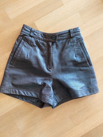 Elegante Lederhose Gr. 36, braun, kurz, Leonardo