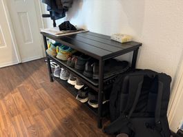 Schuhregal und -matte NIPÅSEN / BAGGMUCK - Metall - Schwarz