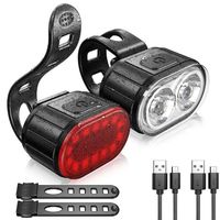 Fahrradlicht Led Set AKKU Velo beleuchtung Front+Rück lampe