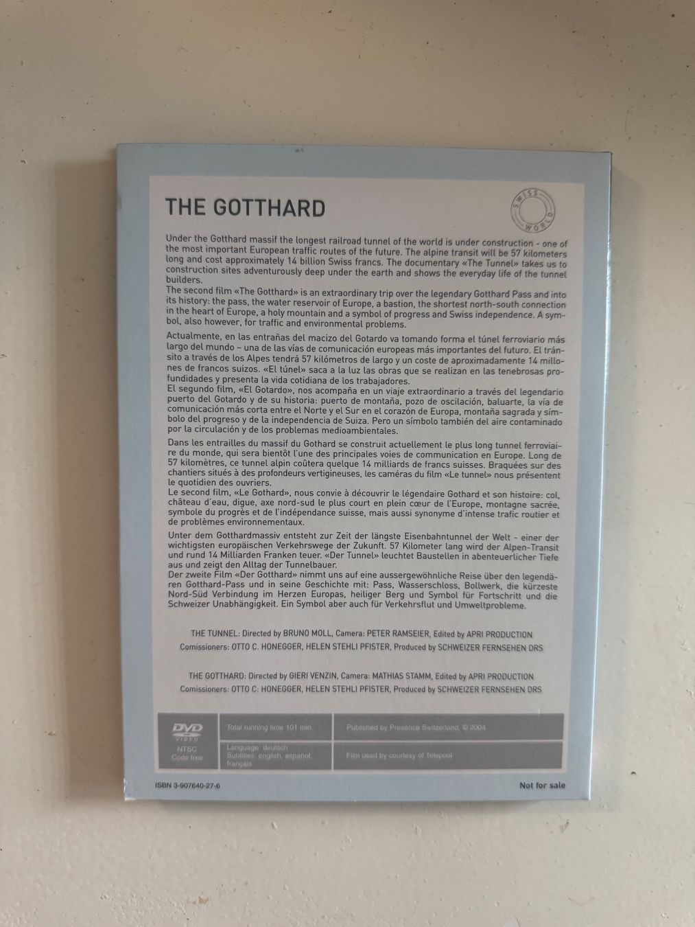 Tous les DVDs: THE GOTTHARD. (DVD) SWISS DOCUMENTARIES – D'occasion à Basel par san_2qlq 1