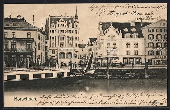 Cartes postales: AK Rorschach, Promenade mit Bootsanleger – D'occasion à Berlin par bartko-reher