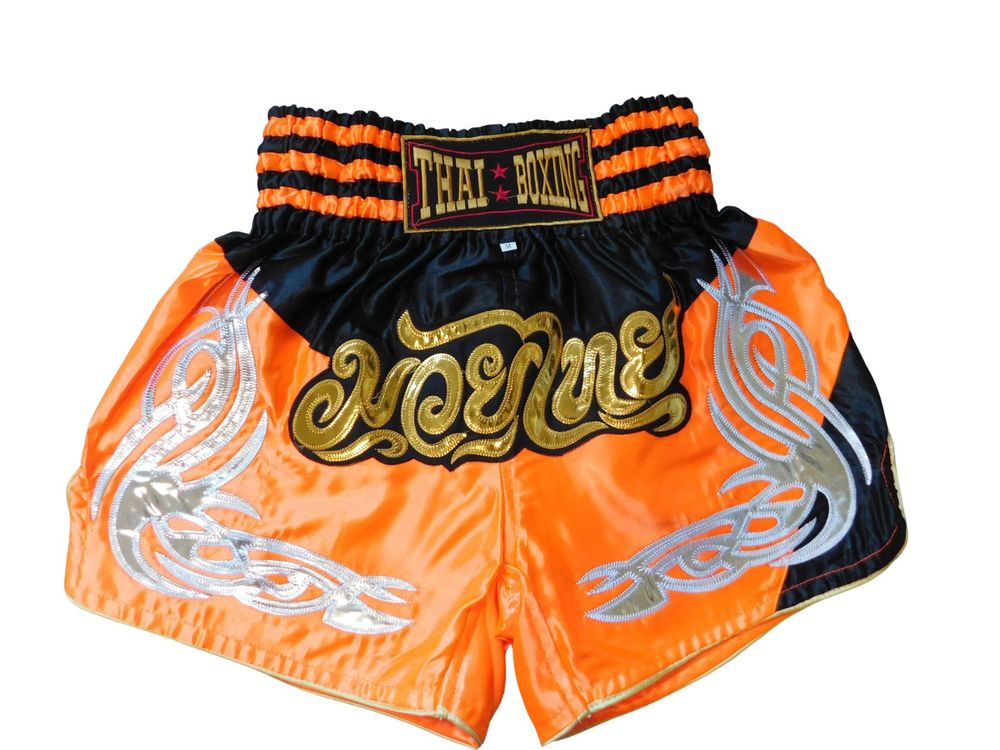 Tartan Orange Plaid Muay Thai Boxing Shorts