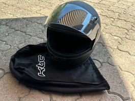 Motorradhelm HJC Gr. M mit verspiegeltem Visier + Helmtasche