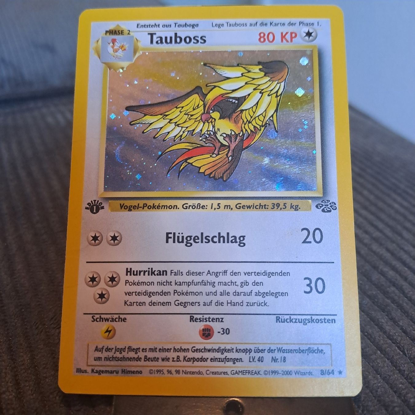 Pokémon Sammelbilder & Trading cards: Tauboss Holo, 1. Edition, Jungle 8/64 – Gebraucht aus Düdingen von Ruge91 2