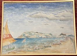 Aquarell Region Calpe 1939, datiert, handsigniert