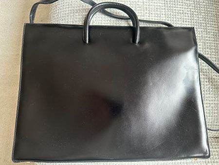 🟢  Sac à main en cuir  Vintage / Ledertasche Schwarz "ALFA"