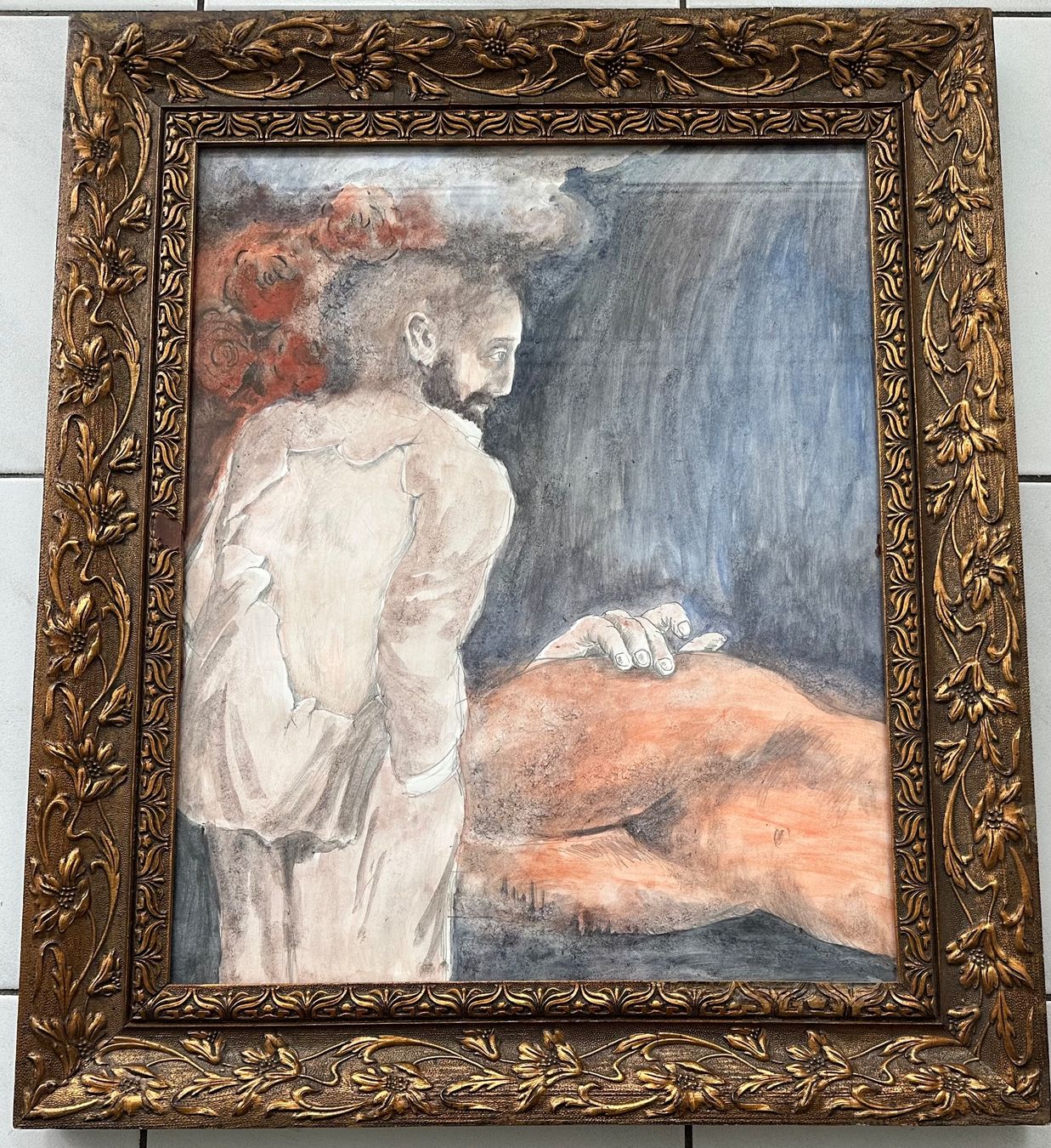 Dipinti: Marcel Eyer Walliser Maler - Gouache Dreierbeziehung – Usato da Crans-Montana venduto da plainemorte