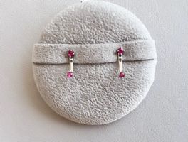 Rubin Ohrring Paar mit Ear Jacket