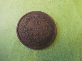 Italien 1866 M, 10 Centesimi