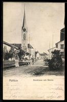 AK Pfäffikon, Seestrasse mit Kirche