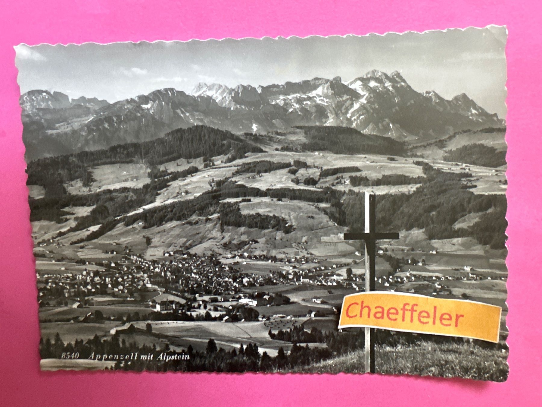 Ansichtskarten: 1955 8540 Appenzell mit Alpstein – Gebraucht aus Zürich von Chaeffeler