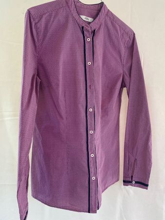 Damen-Bluse, Gr. M, violett-gemustert, Baumwolle, gebraucht