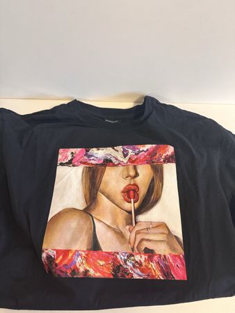 Even&Odd T-Shirt Damen schwarz Print Gr. M neuwertig