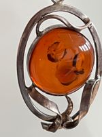 Anhänger Bernstein Silber Oval mit Einschlüssen 4.5cm
