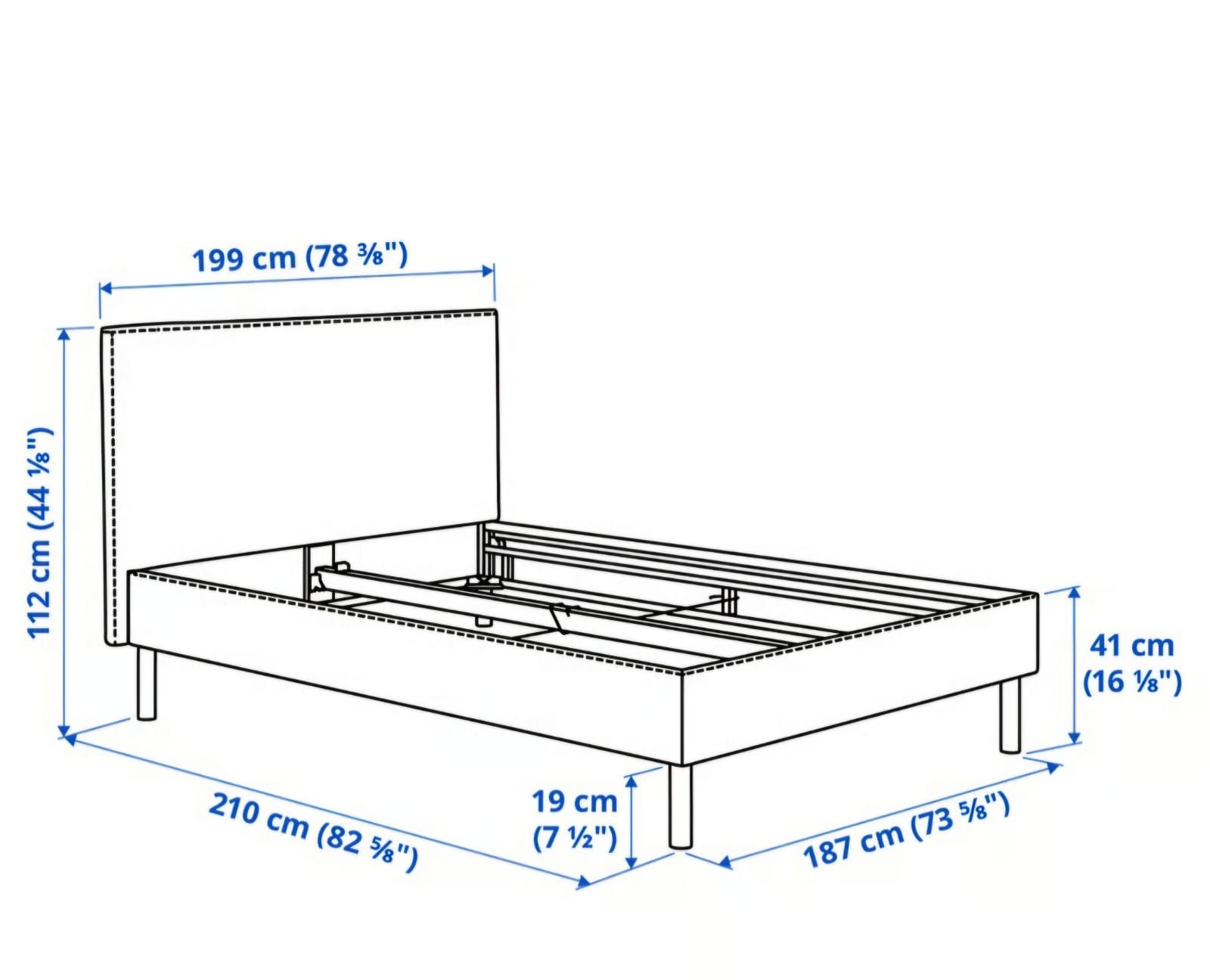 Ikea Letti: TÄRNKULLEN upholstered bed frame - 180x200cm – Usato da Basel venduto da vin_xf9k 1