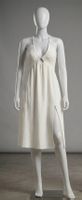 Robe d'été blanche dos nu fendue - Idéale plage sur maillot