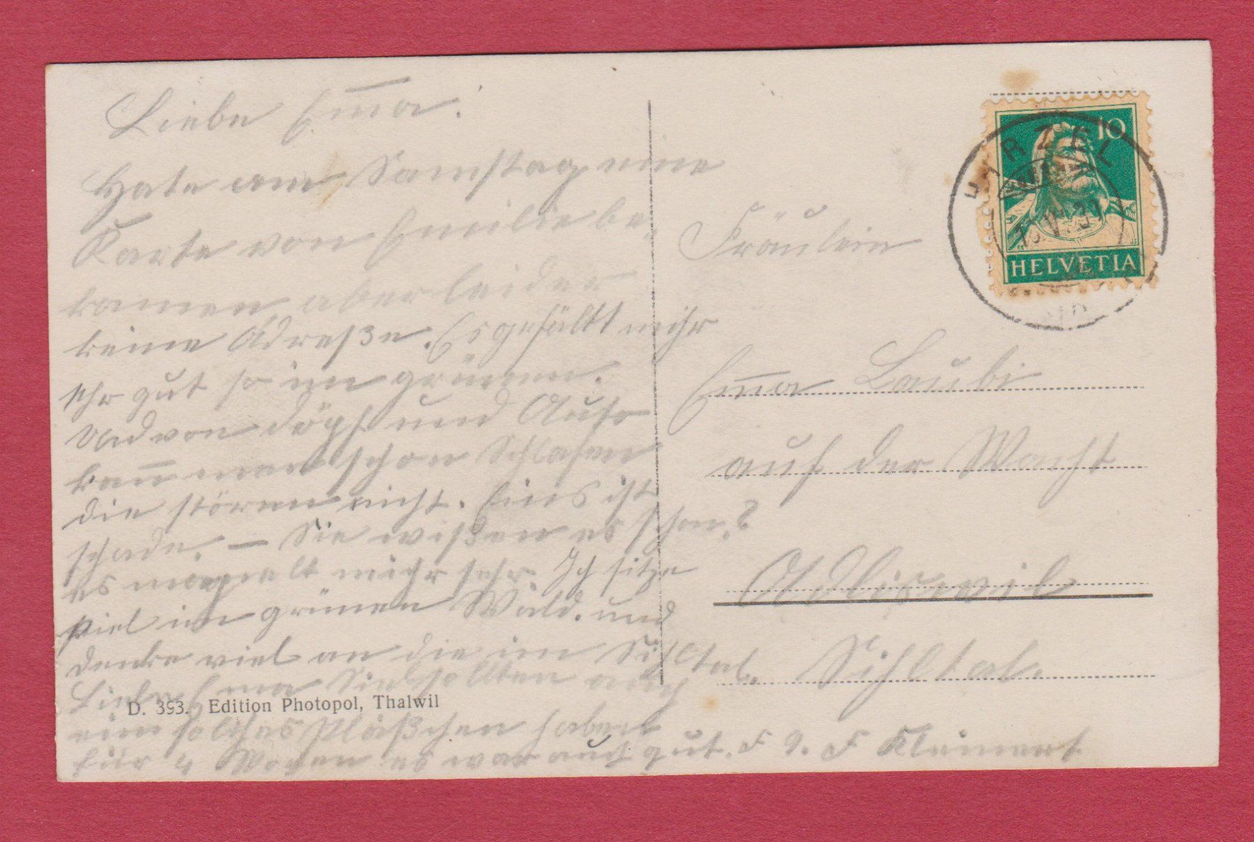 Cartoline postali: Hirzel   :   alte Ansichtskarte von um 1930 – Usato da Vitznau venduto da Ropaku 1