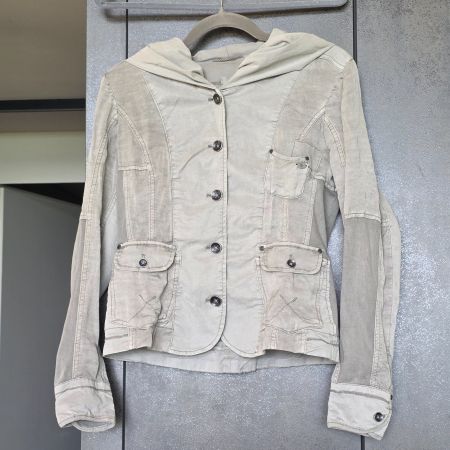 🐸 NILE JACKE HANDCRAFTED S MIT KAPUZE KAPUZENJACKE GREIGE