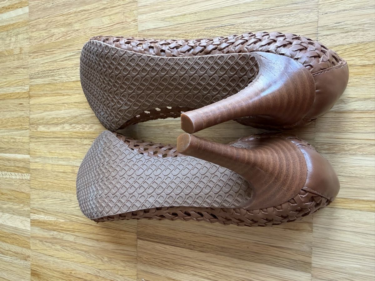 Dune London Scarpe da donna: Dune Woven Leather Peep Toe Heels - Size 37 – Usato da Brugg AG venduto da Winter789 5