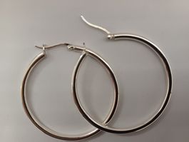 Creolen Ohrringe Rund Sterling Silber 925