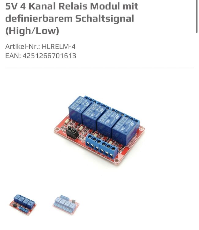 Arduino 5V 4 Kanal Relais Modul (Neu und originalverpackt) in Berg am ...