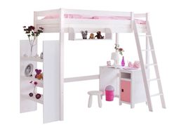 Kinderbett mit Schrägleiter Jugendbett Hochbett 90x200cm