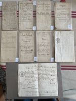9 actes notariés de 1829 à 1888 très bien conservés