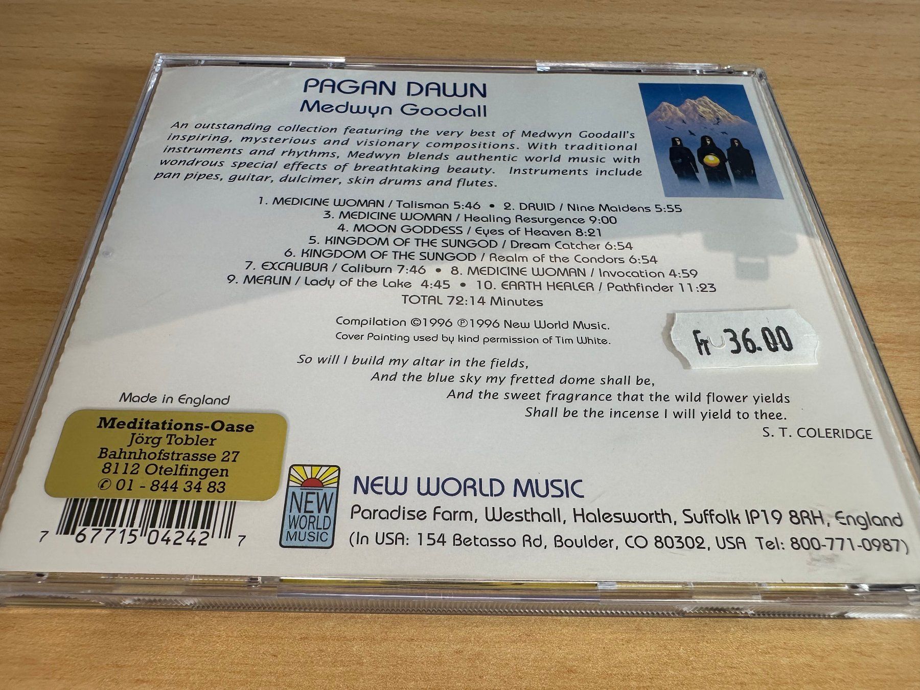 CDs: Medwyn Goodall – Pagan Dawn – Gebraucht aus Rikon im Tösstal von Alpenmutz 1