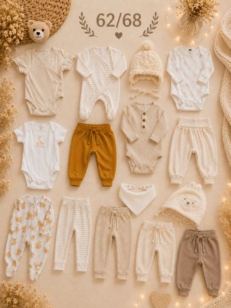 Baby Kleider Set beige 62/68 Top Zustand