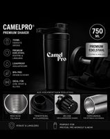 CamelPro® Edelstahl Shaker 750ML – Matte Black