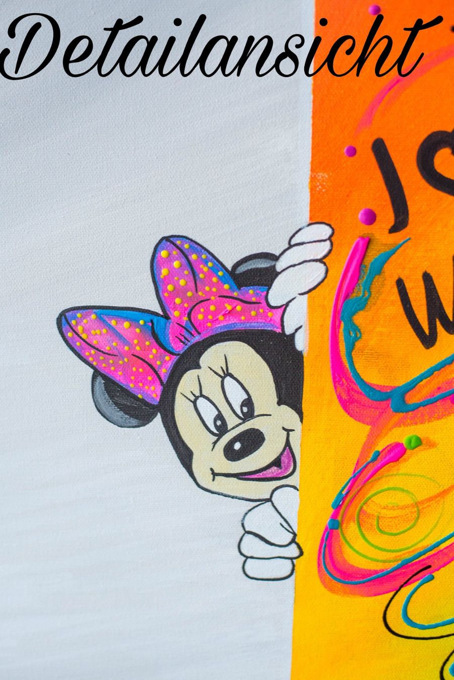 Gemälde: Acrylbild Micky und Minnie Mouse Disney Comic Unikat – Neu und originalverpackt aus Rheinau von Sussel 4