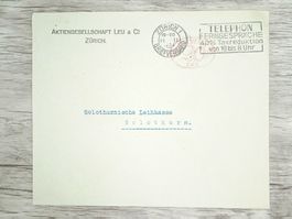 TR82 Enveloppe + Timbre Suisse 1934