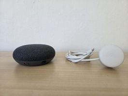 Google Home Mini enceinte connectée charbon + alimentation