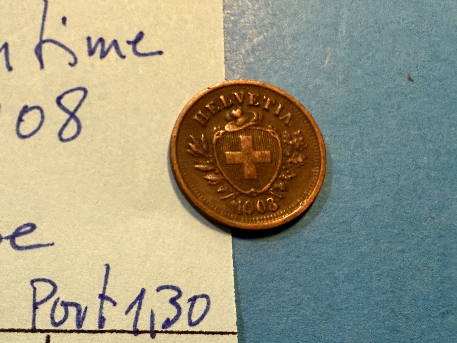 Tutti le monete: SUISSE : 1 CENTIME 1908 - superbe – Usato da genève venduto da GEnumist 1