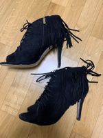 High Heels Schwarz Fransen Grösse 40