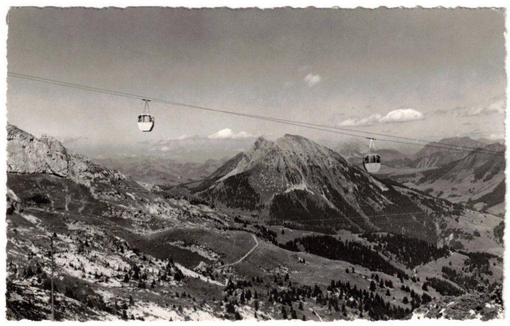 Cartoline postali: Leysin - Gondelbahn mit Mont d'Or – Usato da Binningen venduto da Mountainrider