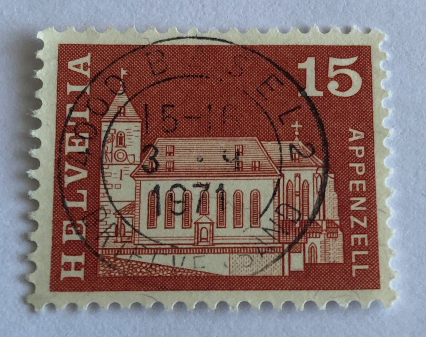 Tutti i francobolli: Nr. 414 APPENZELL GESTEMPELT  BASEL – Usato da Aarau venduto da Billa007