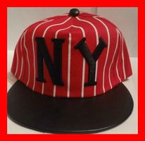 Basecap NY Nadelstreifen U.S.A. ROT Schwarz New York Kappe
