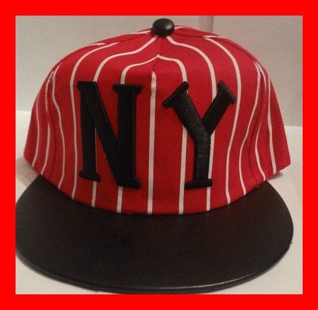 Basecap NY Nadelstreifen U.S.A. ROT Schwarz New York Kappe